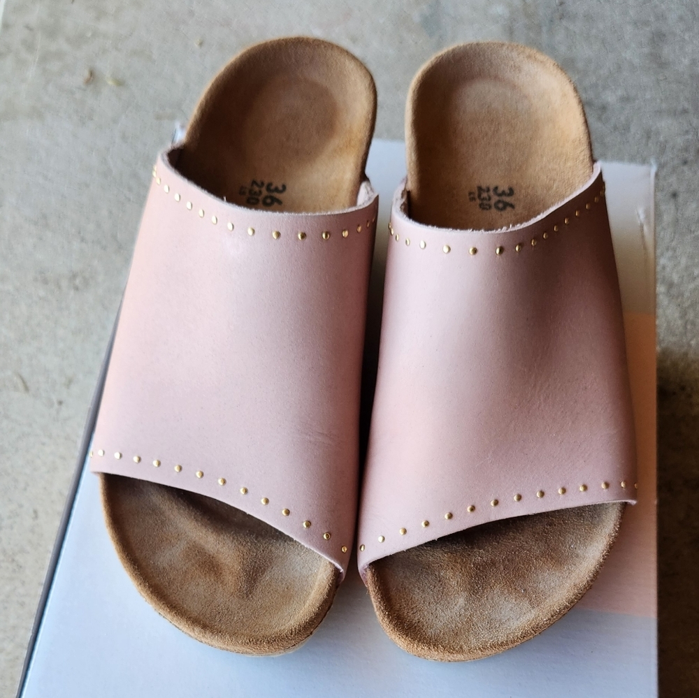 Papillio Namica Studded Platform Wedge Slide Sandals in soft pink